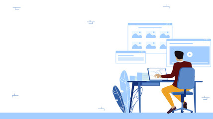 Open window of application on background. Illustration for web. White background, free space for text