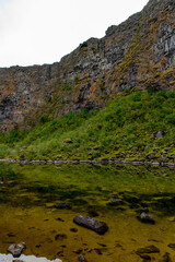 Nature of the Asbyrgi canyon, the north of Iceland