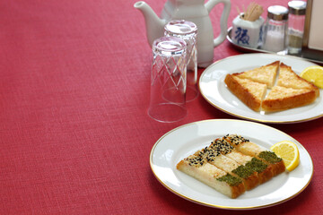 deep fried shrimp toast, chinese dim sum dish