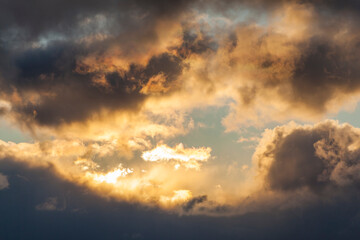 Colorful bright clouds at sunrise

