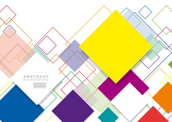Geometric Vector abstract background with colorful squares. Banner Design template for Brochure, Flyer or Depliant for business purposes.
