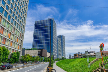 Fototapeta na wymiar 東京都世田谷区二子玉川から見る東京の景色