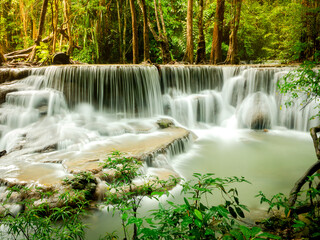 The wonderful beauty of the rain forest and Huai Mae Khamin waterfall