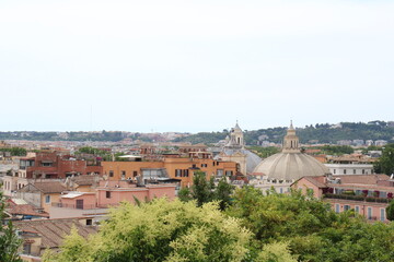 Fototapeta na wymiar view of rome city from height beautiful city scape of rome city center