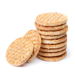 Heap of round cookies with sesame