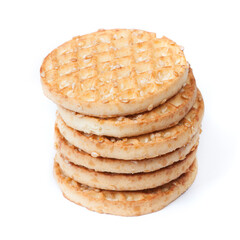 Heap of round cookies with sesame