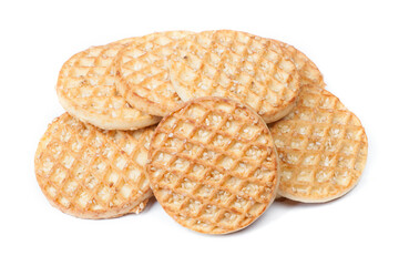 Heap of round cookies with sesame