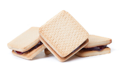 Self made square cookies with jam