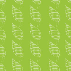 Fototapeta na wymiar Hand draw green leafs repeat pattern print background design