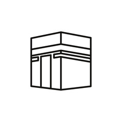 Kaaba hajj Mecca pray pilgrimage Ramadan Islam muslim mosque icon vector symbol illustration line. Design vector