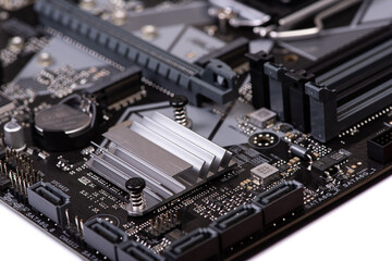 Computer mother board close-up
