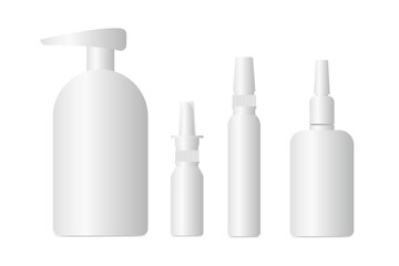 3D plastic pumping bottles for cosmetics packaging, liquid cosmetic packaging templates