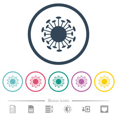 Corona virus flat color icons in round outlines