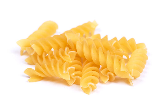 Handful Of Raw Spiral Pasta