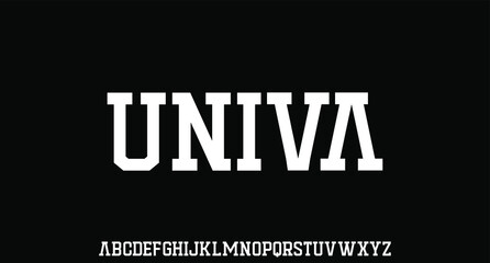 UNIVA, COLLEGE VARSITY CONDENSED STRONG GEOMETRIC FONT