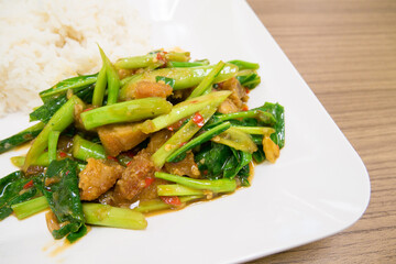 Crispy Pork with Kale