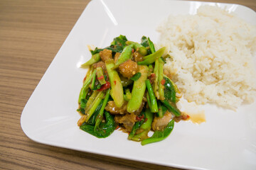 Crispy Pork with Kale