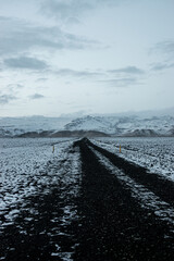 Photo of a pretty snowy landscape in Iceland
