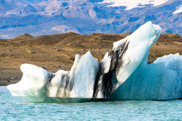 Icebergs of Jokulsarlon, a large glacial lake in southeast Iceland, Vatnajokull National Park