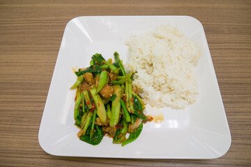 Crispy Pork with Kale