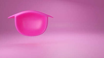 Pink home icon on background.Minimalism concept.3d render
