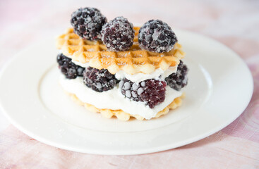 Waffle with berries