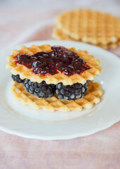 Waffle with berries