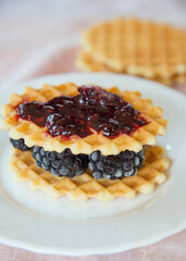Waffle with berries