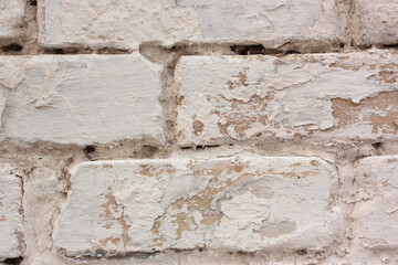 Grunge texture of bricks with white paint