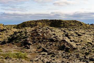 Frozen volcanic lava in Iceland