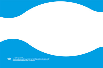 Background with a blue wave in a flat style.