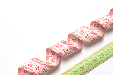 measuring tapes isolated on white background