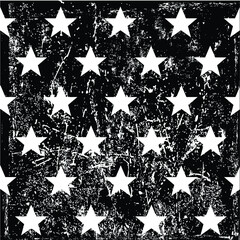 Grunge pattern with stars. Black and white stars background.