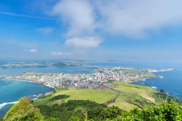 Foto op Canvas panoramic view of the Songsan Ilchulbong from the Peak on jeju island. © sosconcan