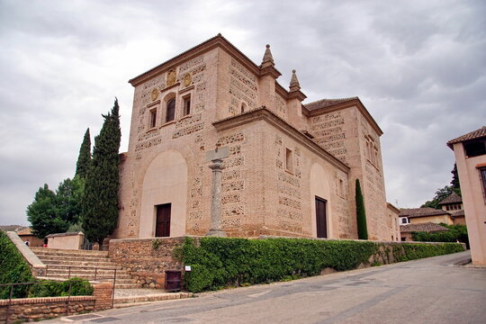 St Mary Church of the Alhambra in Granada. this church was built between 1581 and 1618 on the site of the Great Mosque of the Alhambra.