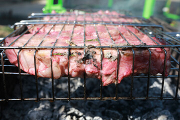 Cooking BBQ Pork Neck