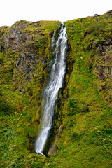 Seljalandsfoss, a waterfall in South Region of Iceland