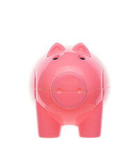 Profile of a Piggy Bank on a isolated white background.