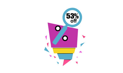 53% of the discount, promotion sale offer.
