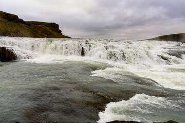 Fototapeta premium Gullfoss, a waterfall in the canyon of Olfusa river in southwest Iceland