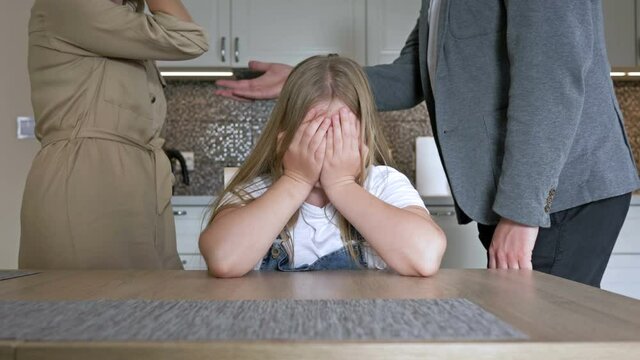 Family scandal. Parents quarreling, child is suffering.