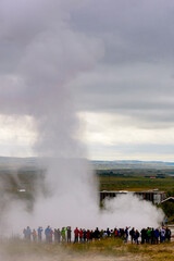 Geyser valley in Iceland