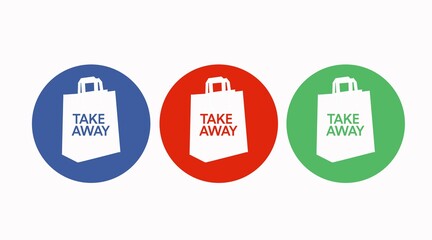 Vector Take away bag icon illustration signs