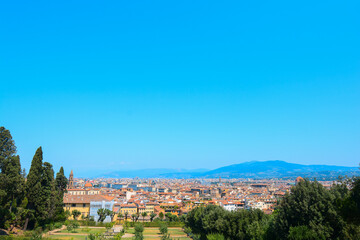 Fototapeta na wymiar イタリアのフィレンツェの歴史的建造物を俯瞰で撮影