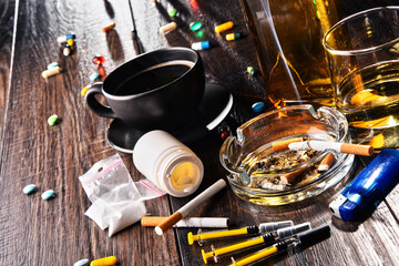 Addictive substances, including alcohol, cigarettes and drugs