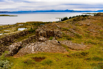 Fototapeta na wymiar Thingvellir, a national park founded in 1930. World Heritage Site