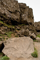 Rocks in Thingvellir, a national park founded in 1930. World Heritage Site