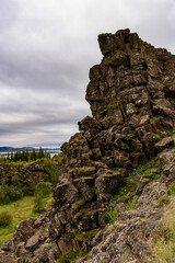 Fototapeta na wymiar Rocks in Thingvellir, a national park founded in 1930. World Heritage Site