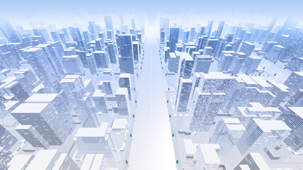 City Building Simple Modern Skyscraper business street 3D illustration background