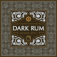 Rum - ornate vintage decorative label